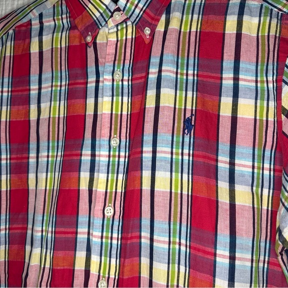Polo Ralph Lauren Men’s Classic Short Sleeve Shirt Madras Plaid Button Down M - Picture 3 of 12